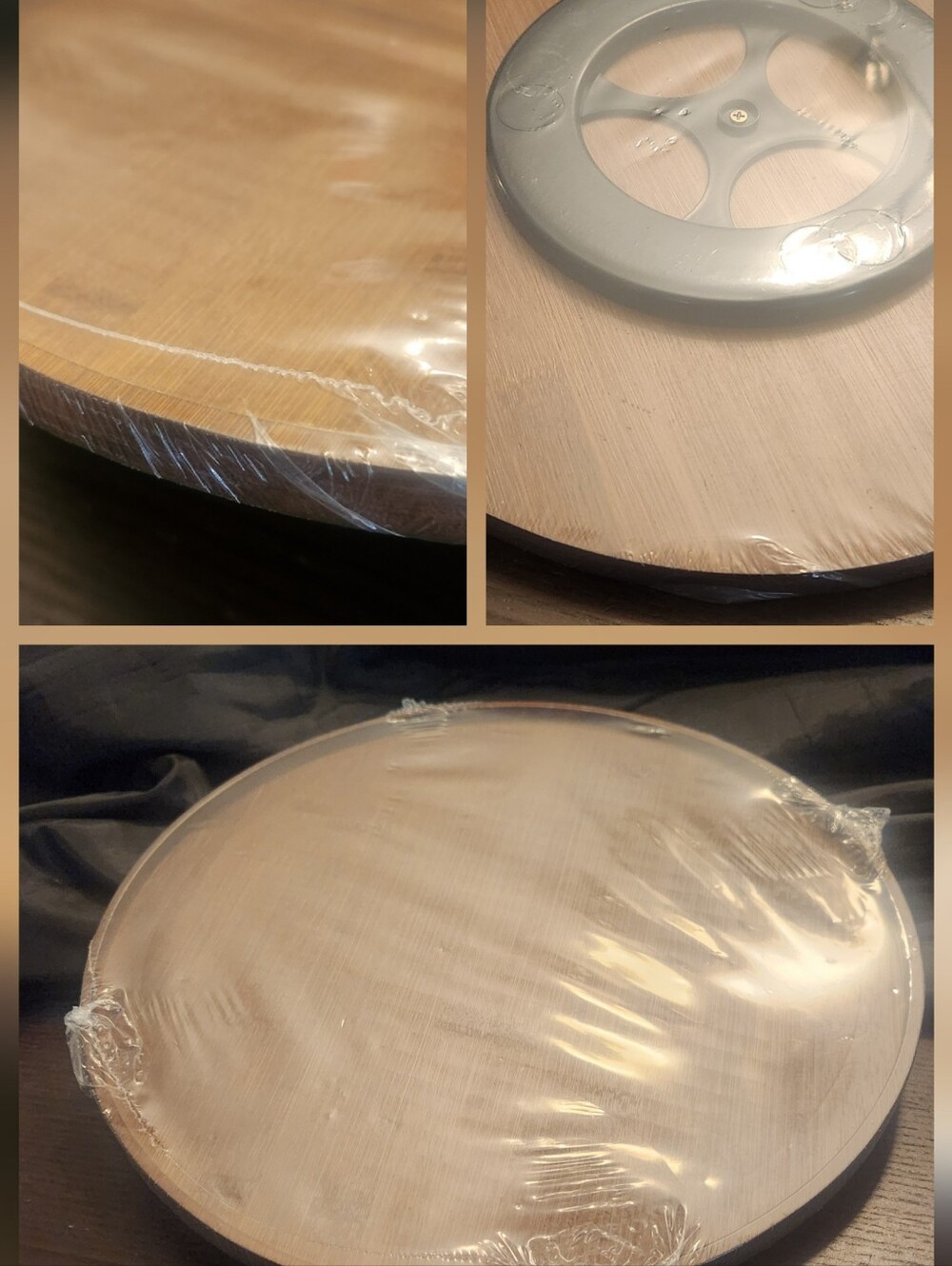 Round Wood Lazy Susan Turntable Or Cake Stand - Light Wood